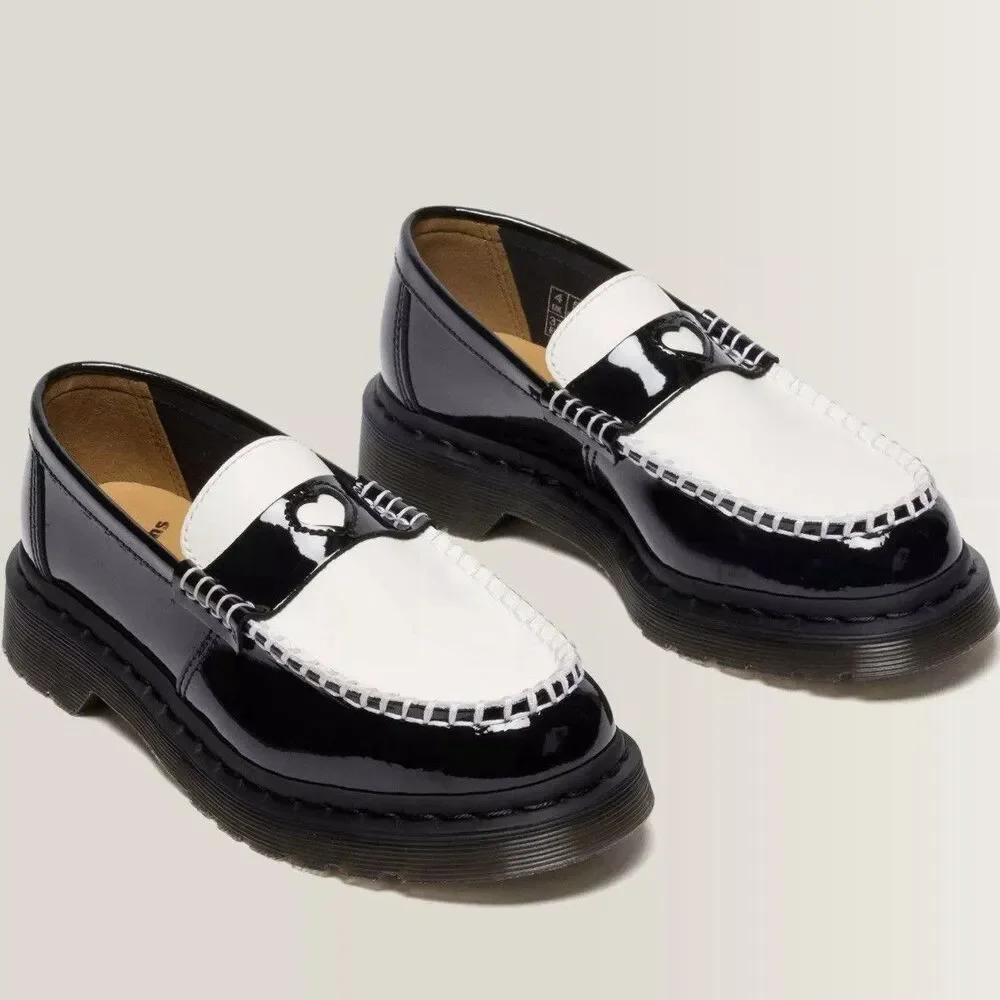 Dr Martens Penton Heart Two-Tone Patent Leather Loafers